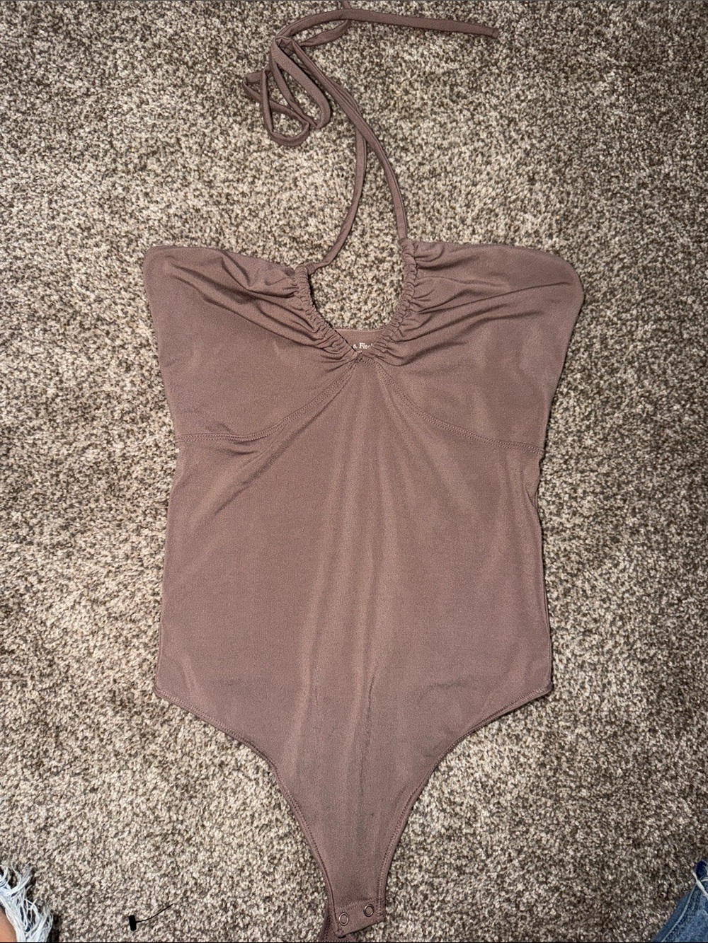Abercrombie & Fitch Taupe Halter Bodysuit